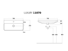 Раковина Dreja Luxury 70 см белый 11070-KL