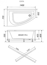 Акриловая ванна Тритон Бэлла 140х76 см L