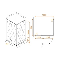 Душевой уголок RGW Stilvol SV-040 110x100 хром, прозрачное 353204010-11