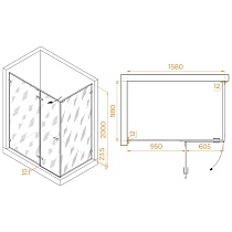 Душевой уголок RGW Stilvol SV-040B 160x100 черный, прозрачное 353204060-14