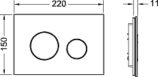 Кнопка смыва TECE Loop 9240655 стекло, черный/хром матовый