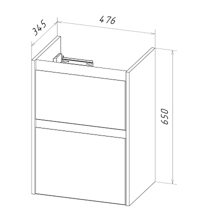 Тумба с раковиной Lemark Combi 50 см