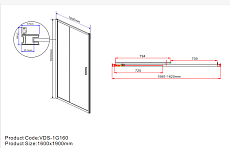 Душевая дверь Vincea Garda VDS-1G160CL 160x190 хром, прозрачная