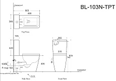 Бачок для унитаза Aquanet Tavr BL-103N-TPT