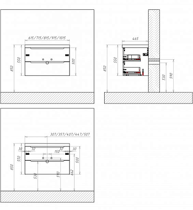 Мебель для ванной BelBagno Etna 100x46x50 см Rovere Bianco