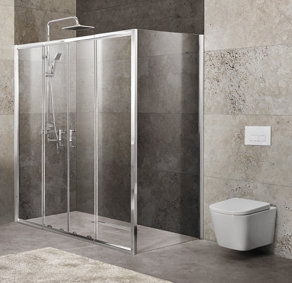 Душевой уголок BelBagno Unique 150-180x80 матовый, хром