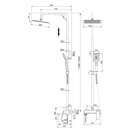 Душевая стойка Grossman Cosmo 500.K35.02.100 хром