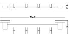 Крючок Belz B90215-4, планка 4 крючка, хром