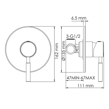 Смеситель для душа WasserKRAFT Wern 4251 никель