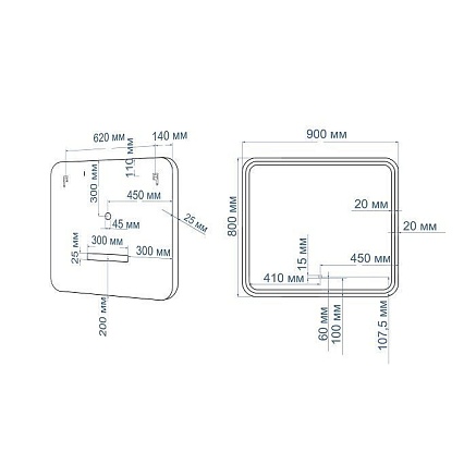 Зеркало Art&Max Genova 90x80 с подсветкой, белый матовый AM-Gen-900-800-DS-F-White