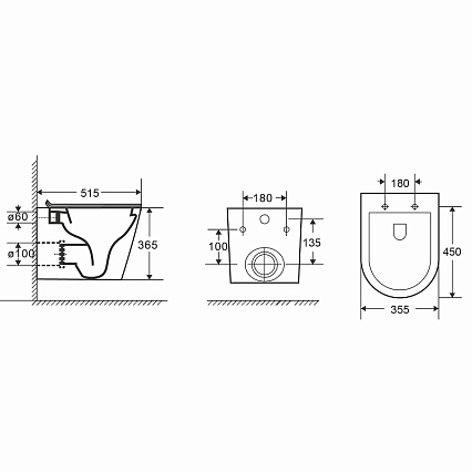 Комплект Point PN48066BC унитаз Виктория PN41061 + инсталляция Элемент PN45120 + кнопка Виктория PN44061BC черный матовый/хром