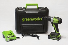 Аккумуляторная дрель-шуруповерт GreenWorks GD24DD60K2 3704107UA