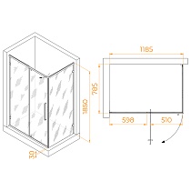 Душевой уголок RGW Classic CL-46B 120x80 прозрачное, черный 72094628-14