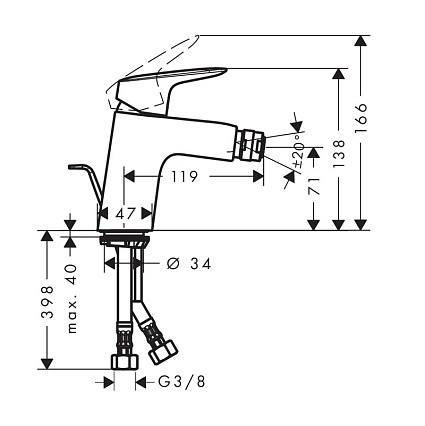 Смеситель для биде Hansgrohe Logis 71204000 хром