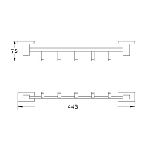 Крючок Belz B90315-5, планка 5 крючков, черный