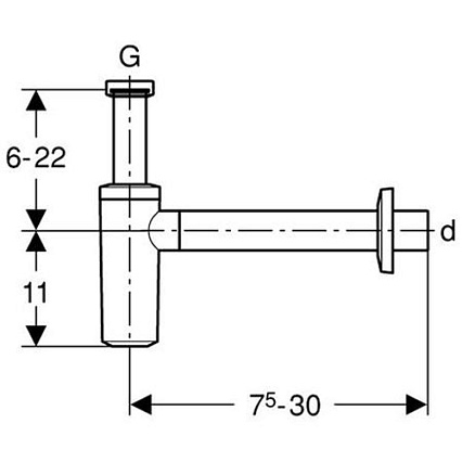 Сифон для раковины Geberit D32 151.034.21.1 хром