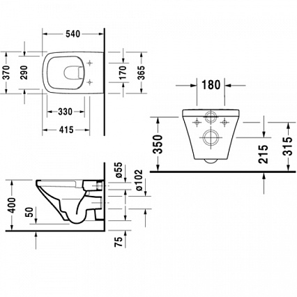 Подвесной унитаз Duravit DuraStyle 2538090000