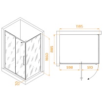 Душевой уголок RGW Classic CL-46B 120x90 прозрачное, черный 72094629-14