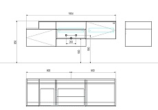 Тумба с раковиной Black&White Gravity AV703.1800 180 см белый матовый/серый матовый