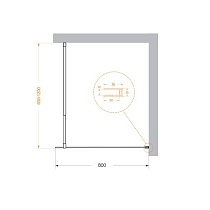 Душевая перегородка Belbagno KRAFT-L-1-80-C-Cr 80x195 прозрачная, хром