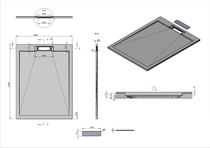 Поддон для душа Vincea VST-4SRL9012C 120x90 бежевый