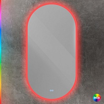 Зеркало Cezares Ellisse 50x95 см с подсветкой CZR-SPC-ELS-500-950-RGB-TCH