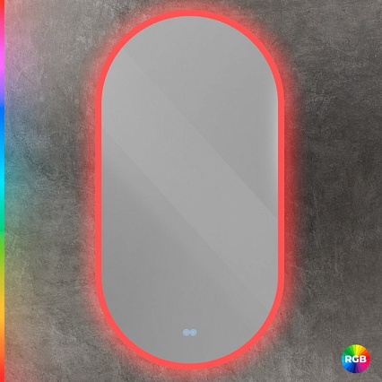 Зеркало Cezares Ellisse 50x95 см с подсветкой CZR-SPC-ELS-500-950-RGB-TCH