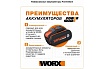 Аккумуляторная угловая шлифмашина Worx без АКБ и ЗУ WX803.9