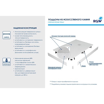 Поддон для душа RGW STL 14212816-01 160x80 белый