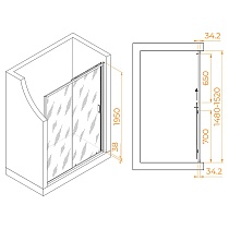 Душевая дверь RGW Passage PA-14Gb 150x195, прозрачное, брашированное золото 41081415-16