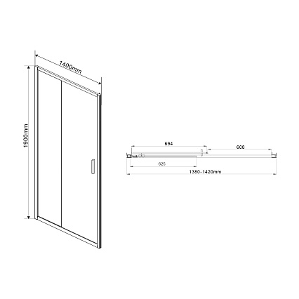 Душевая дверь Vincea Garda VDS-1G140CH 140x190 хром, шиншилла