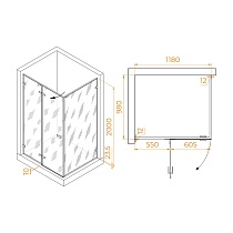 Душевой уголок RGW Stilvol SV-040B 120x100 черный, матовое 353204020-24