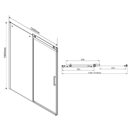 Душевой уголок Vincea Como VSR-1C9012CG 120x90 хром, тонированное