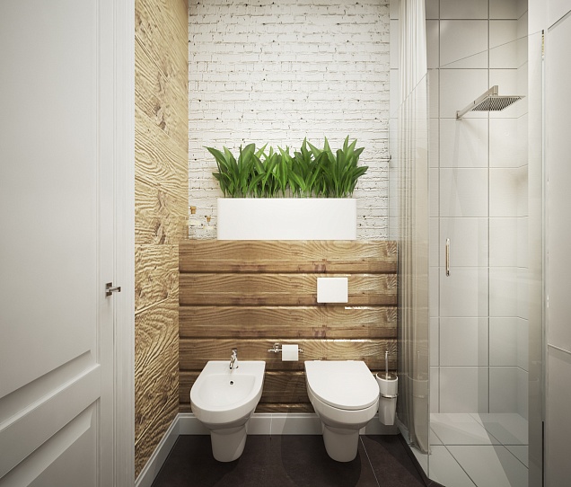 Дизайн проект ванной комнаты «Брутальный модерн»