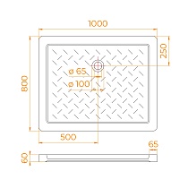 Поддон для душа RGW Ceramics CR-108 80x100 (Глубина 35)