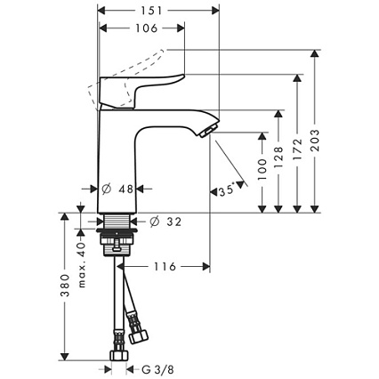 Смеситель для раковины Hansgrohe Metris 110 31084000