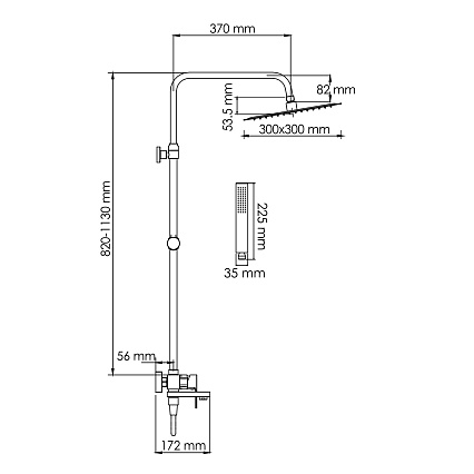 Душевая стойка WasserKRAFT A277.162.218.BM черный