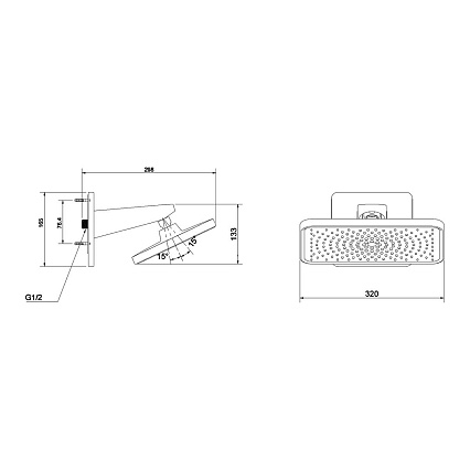 Верхний душ Vincea Inspire VSHD-3I4CMB черный матовый