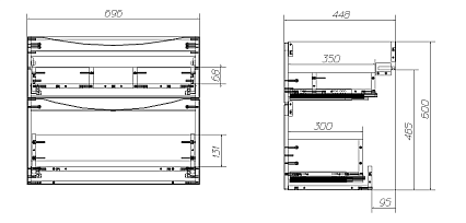 Тумба с раковиной BelBagno Marino 70 см, высота 60 см Rovere Moro