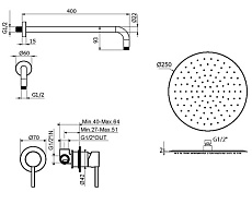 Душевой набор Plumberia IXO KITXO01OR золото