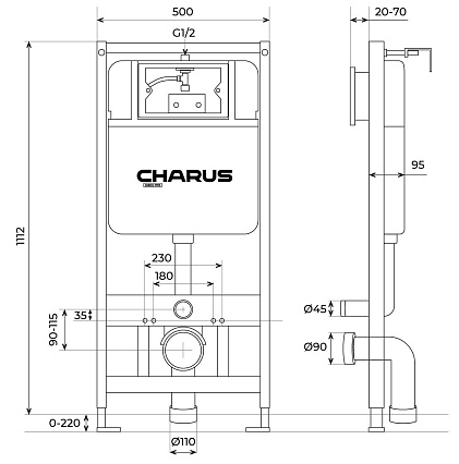 Инсталляция для унитаза Charus CC.300.80.01