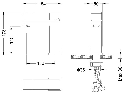 Смеситель для раковины Timo Selene 2061/03F черный матовый