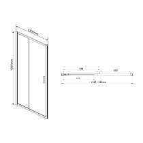 Душевая дверь Vincea Garda VDS-1G130CLB 130x190 черный, прозрачная