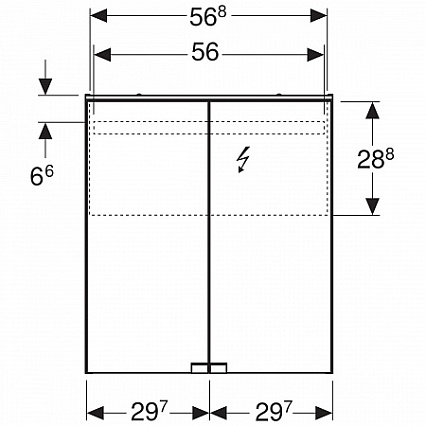 Мебель для ванной Geberit Smyle Square 60 см, 3 в 1, орех пекан