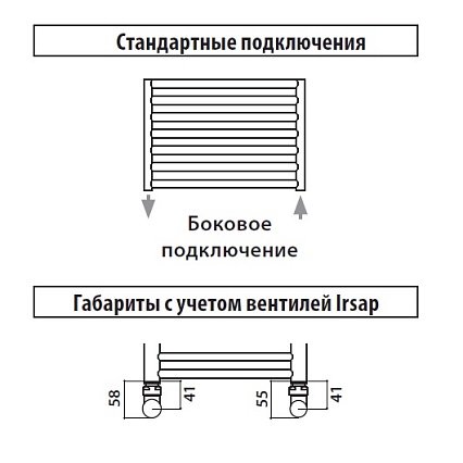 Полотенцесушитель водяной Irsap Bella BES053B50IR01NNN01 55x62.6