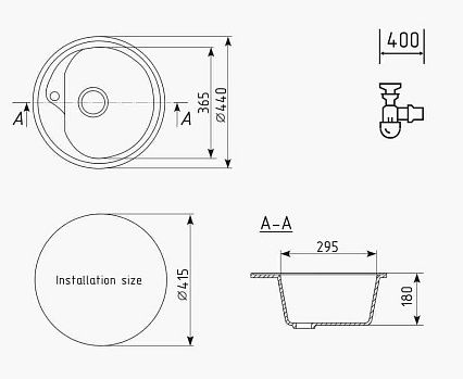 Кухонная мойка Ulgran Classic U-500-302 44 см песочный