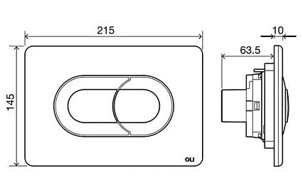 Кнопка смыва Oli Salina 640084 хром