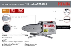 Аппарат для сварки пластиковых труб Ресанта АСПТ-2000 65/55