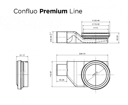 Душевой лоток Pestan Confluo Premium Line 950 черное стекло/сталь