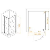 Душевой уголок RGW Passage PA-078 (RGW PA-008 + Z-050-2) 80x90 прозрачное, хром 350807889-11